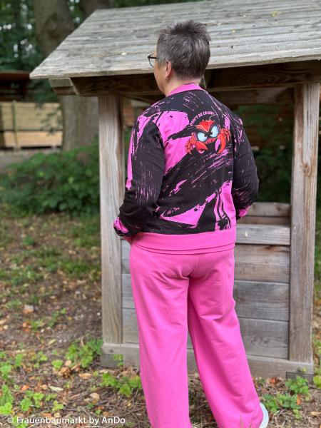 French Terry Panel ca. 85cm Eddy the Crab Pink by Thorsten Berger von Swafing